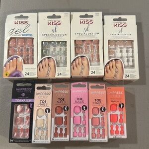 10 sets Kiss impress Color Toenails Press-On Pedicure,U CHOOSE,BUYMORESAVE